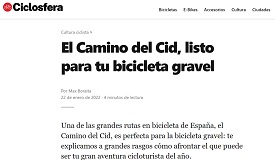 Ciclosfera sugiere la modalidad gravel del Camino del Cid Ciclosfera sugiere la modalidad gravel del Camino del Cid
