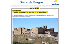 Imagen del reportaje sobre el Camino del Cid a su paso por Guadalajara publicado en Diario de Burgos Imagen del reportaje sobre el Camino del Cid a su paso por Guadalajara publicado en Diario de Burgos