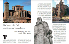 Primeras páginas del reportaje que la revista Expocultur dedica al Camino del Cid a su paso por la provincia de Guadalajara Primeras páginas del reportaje que la revista Expocultur dedica al Camino del Cid a su paso por la provincia de Guadalajara
