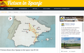 Imagen del reportaje sobre el Camino del Cid en la página holandesa www.fietseninspanje.nl Imagen del reportaje sobre el Camino del Cid en la página holandesa www.fietseninspanje.nl