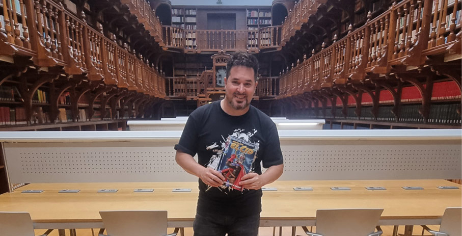 El dibujante y guionista de cómics Iván Sarnago en la Biblioteca del Monasterio de San Agustín de Burgos El dibujante y guionista de cómics Iván Sarnago en la Biblioteca del Monasterio de San Agustín de Burgos