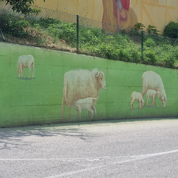 Imagen de las ovejas, un claro guiño a la Cañada de la Sierra Imagen de las ovejas, un claro guiño a la Cañada de la Sierra